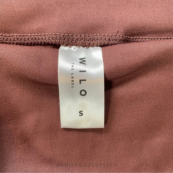 WILO The Label Flare Leggings Size Small Brown Colorblock Split Hem Yoga Pants - Picture 7 of 11